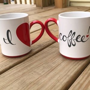 Set of 2 Food network I ❤️ coffee stoneware mugs